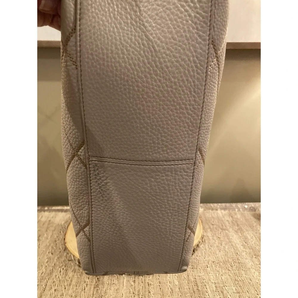 Tory Burch Womens Port Frida Blush Pink Diamond Stitched Pebbled Hobo Tote $548